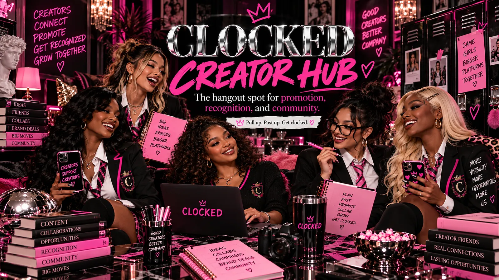 CLOCKED Creator Hub lounge